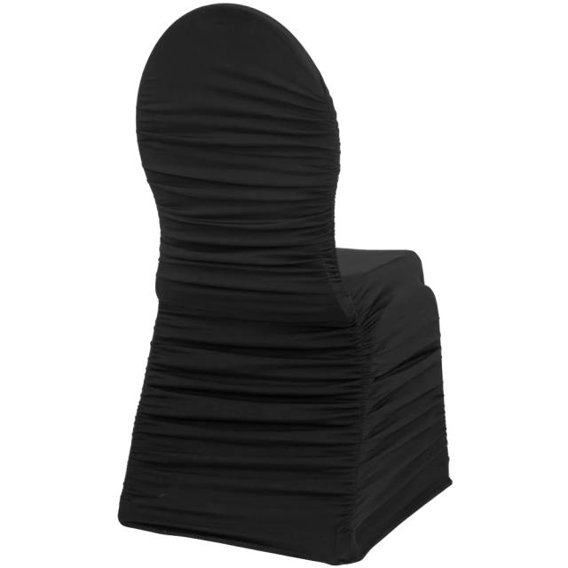 Rental store for CHAIR COVER, RUCHED SPANDEX BLACK in Fairview Heights IL